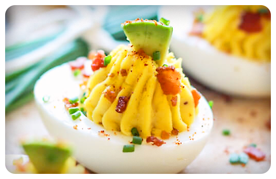 Sriracha Bacon Deviled Eggs